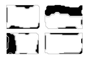 High Tech Cyberpunk HUD Frames Set. Futuristic Sci Fi Elements vector