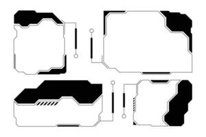 Futuristic Sci Fi HUD Frames Set. Cyberpunk Digital Interface Layout Elements vector