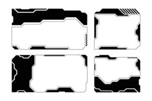 Futuristic Cyberpunk HUD Frames Elements. Cyberpunk Digital Interface Set vector