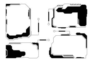 Futuristic Tech HUD Frames Set. Digital Interface Borders Elements vector