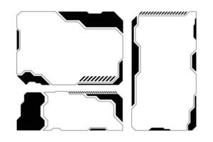 Futuristic HUD Frames Set. Sci Fi Cyberpunk User Interface Borders Elements vector
