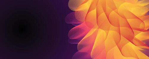 bright orange and purple abstract shapes with flowing curves and smooth gradient texture vector