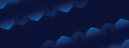 deep blue background with geometric hexagonal shapes, smooth digital art design vector