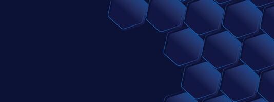 dark blue background with abstract geometric hexagonal shapes, digital art style vector