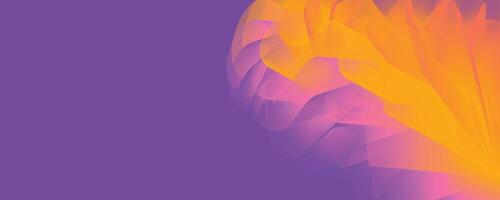 purple and orange abstract spirals with fluid digital texture, creative composition vector