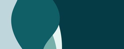 deep teal and green flowing abstract waves with smooth gradient design, modern art vector