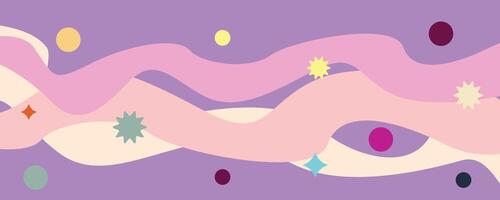pastel purple abstract waves with playful dot elements, dynamic digital art style vector