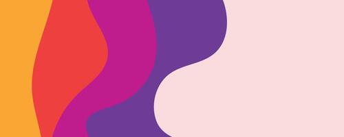 bold purple and orange waves with smooth transitions, modern abstract design vector