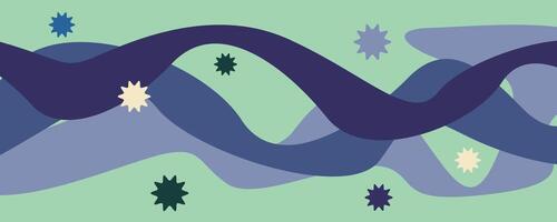 abstract design with flowing waves in blue and green tones, soft modern composition vector
