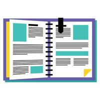 colored notebook planner icon on white background vector