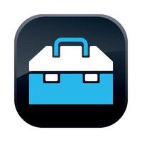 square black construction icon with a box for construction tools on a white background vector