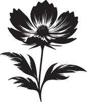 Stylish Flower Silhouette for Wall Art vector