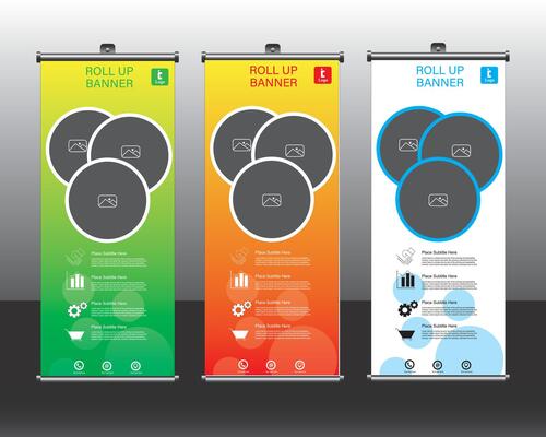 Roll up banner design template, Round space