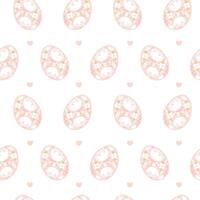 Cute Easter seamless pattern with floral eggs. Seamless pattern with folk style Easter eggs perfect for kids textile, fabric, wrapping paper, background and so on vector