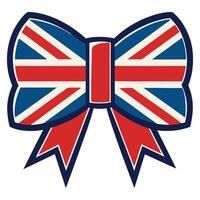 A union jack bow with a flag on it vector