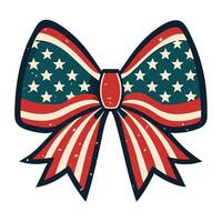 An american flag bow with stars on it vector