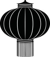 Chinese paper lantern silhouette illustration, Chinese paper lantern design vector