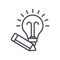 Ideation icons isolated on White Background. Flat style design vector