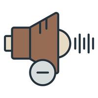 volume down color with background vector