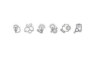 Design thinking icons set isolated on White Background Flat style design vector