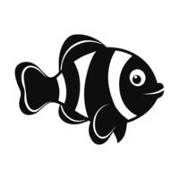 an image of a black and white fish vector