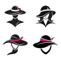 four hats with different colors and styles vector