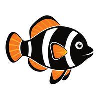 an orange and black fish with a white stripe vector