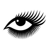 eye-with-long full lashes on white background. vector