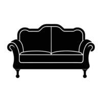 silhouette of sofa white background. vector