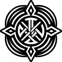 Uruz rune symbol icon in solid style vector