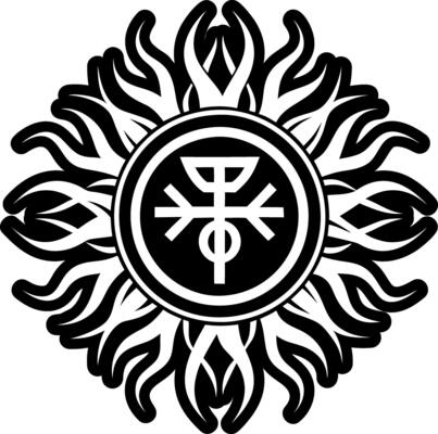 Sun symbol in glyph style