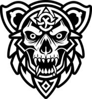 A glyph style icon of viking bear symbol vector