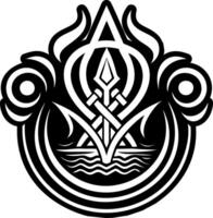 Water rune icon in solid style vector
