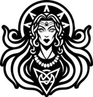 Maiden pagan icon in glyph style vector