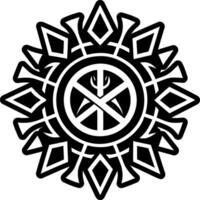 A solid style icon of sowilo sun symbol vector