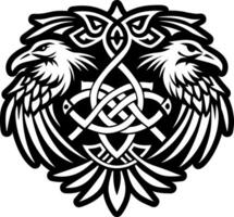 A glyph style icon of raven tattoo symbol vector