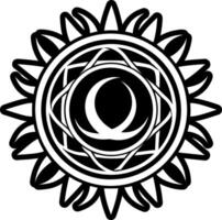 A filled style icon of solar eclipse symbol vector