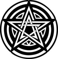 A solid style icon of pentagram pagan symbol vector