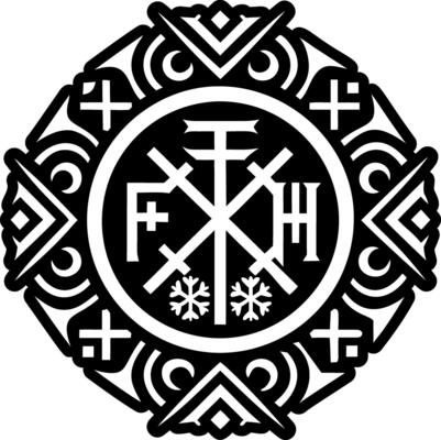 Fehu tattoo icon in solid style