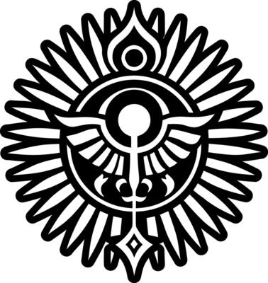 Egyptian Sun symbol icon in glyph style