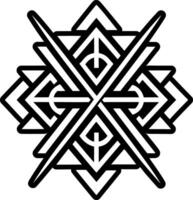 Gebo rune symbol icon in glyph style vector