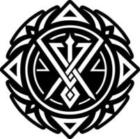 Raido rune icon in solid style vector