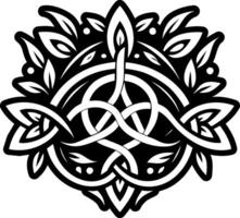 Celtic vine icon in solid style vector