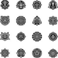 Script tattoo icon in solid style vector