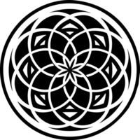 Seed life symbol icon in filled style vector