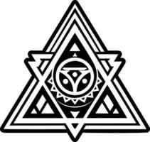Esoteric triangles icon in glyph style vector