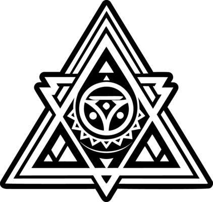Esoteric triangles icon in glyph style