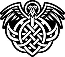 Celtic hawk icon in glyph style vector
