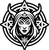 A filled style icon of crone witch symbol vector