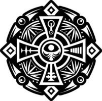 Cross tattoo icon in glyph style vector
